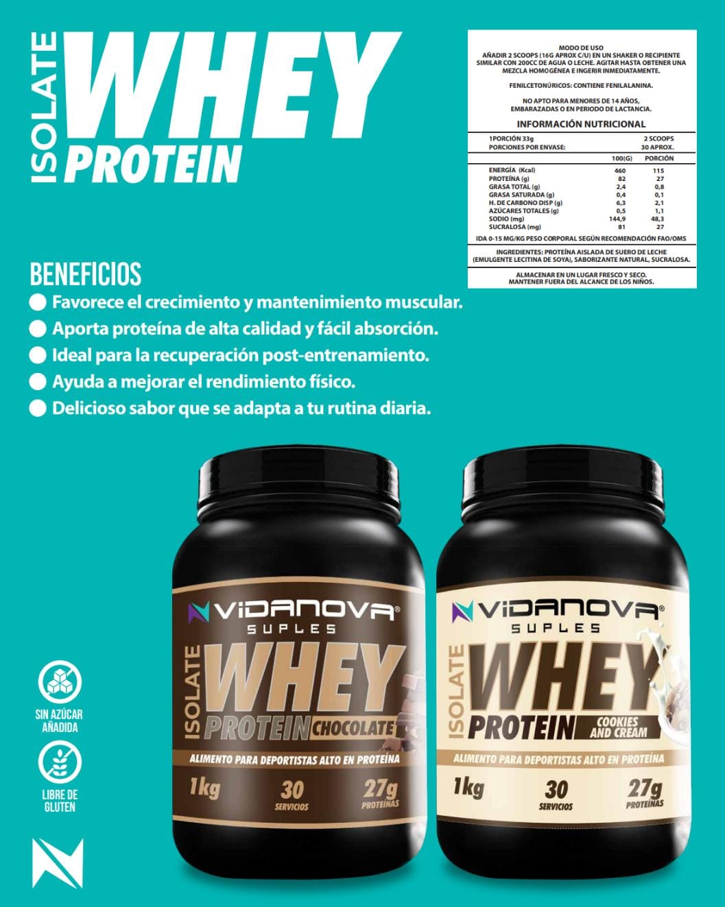 Proteína Whey Isolada 1kg Cookies and Cream