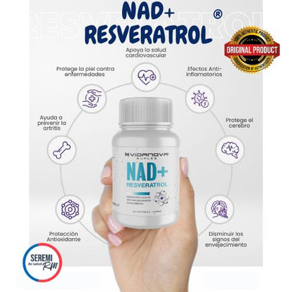 NAD+ RESVERATROL 500 MG 60 CAPS ORIGINAL